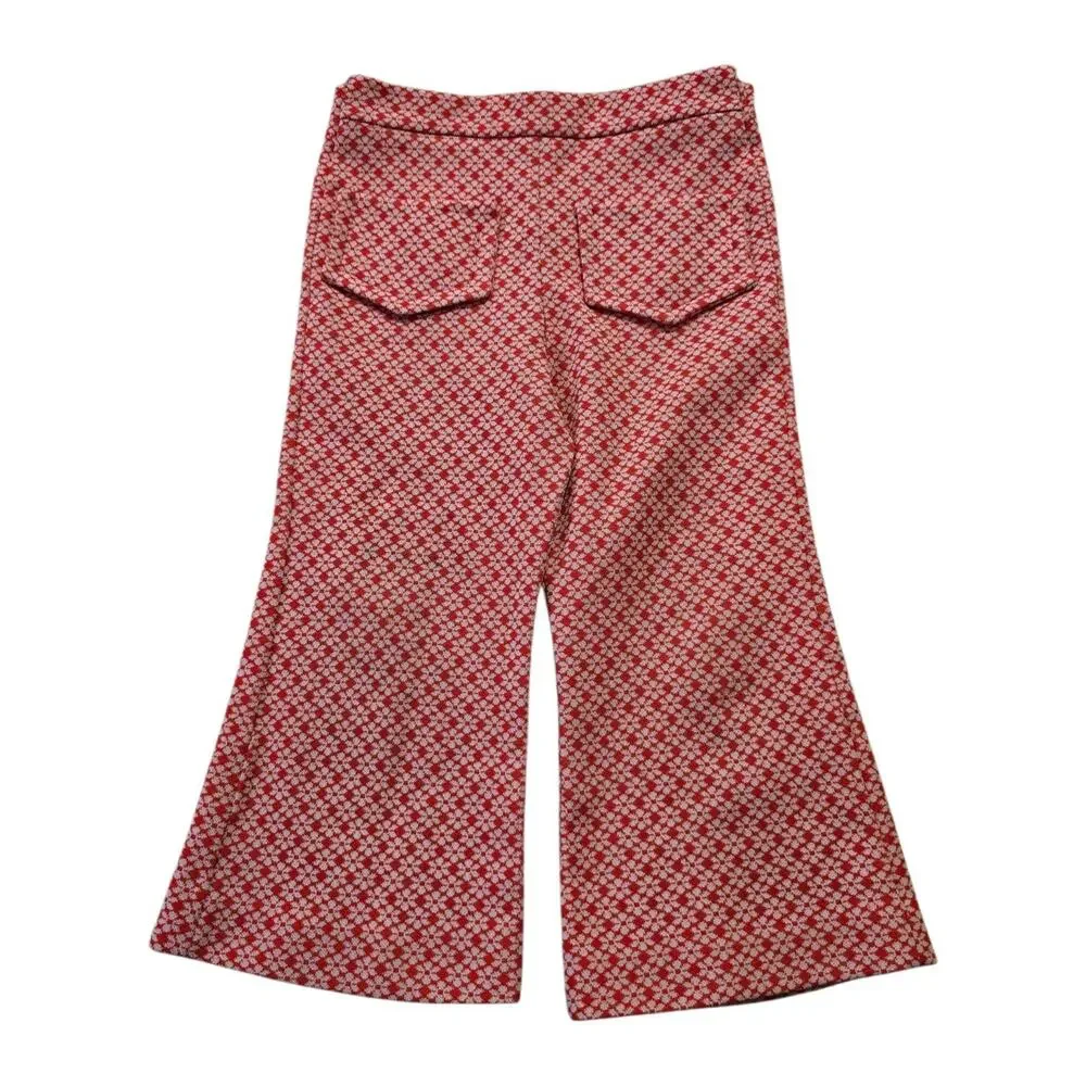 Vintage 70s flare leg bell bottom pants psychedelic knit children sz 4T